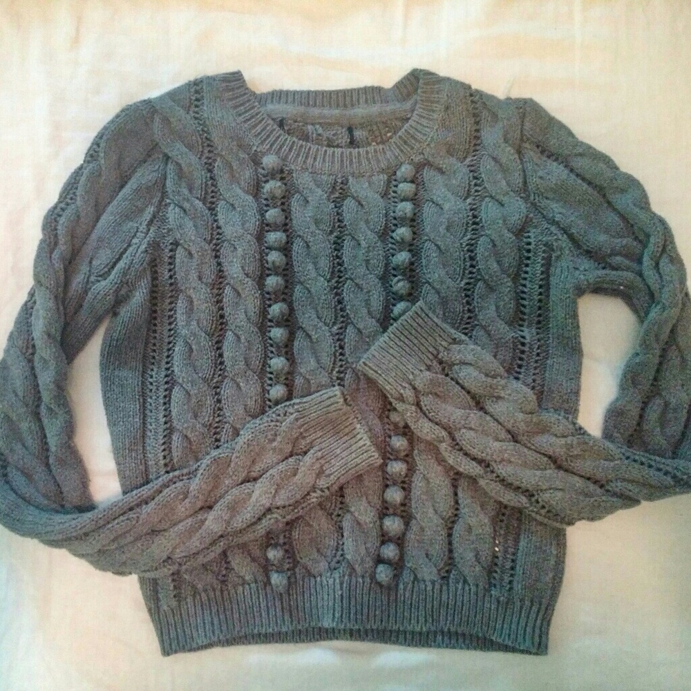 Grey Cropped Sweater